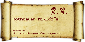 Rothbauer Miklós névjegykártya